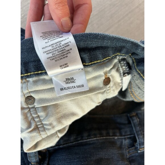 Polo Ralph Lauren Varick Slim Straight Dark Wash Men’s Jeans 38x30 - Picture 6 of 9